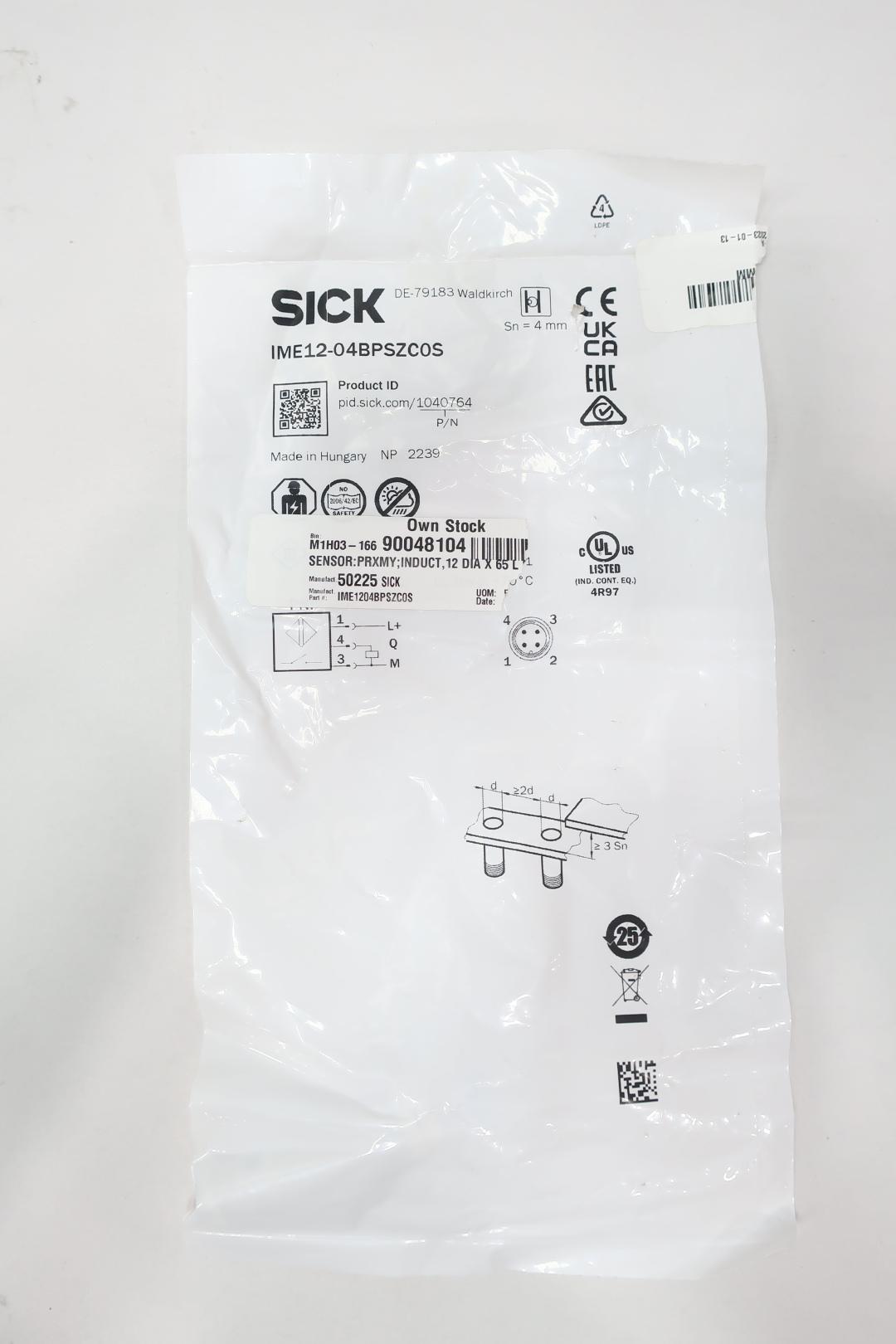 IME12-04BPSZC0S Sick, Sensori di prossimità e induttivi