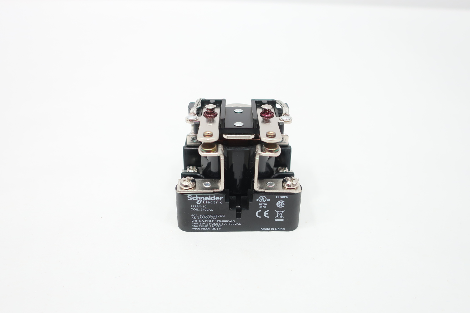 Schneider Electric 199AX-10 Power relay, DPST-NO, 40A, 240 VAC, open type — Contattori e relè