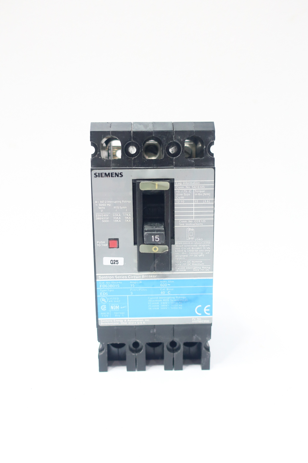 ED63B015 Siemens, General Accessories
