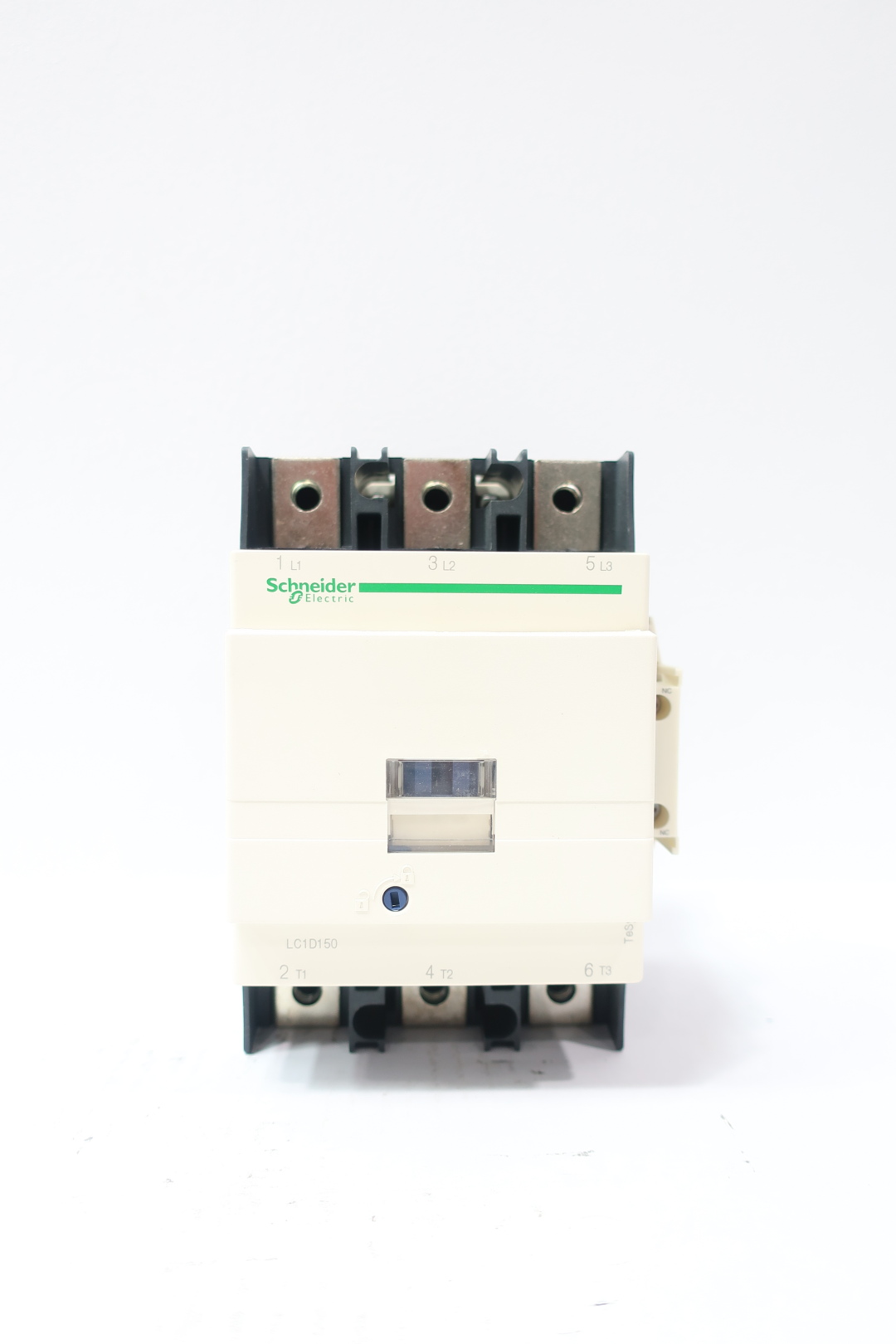 Schneider Electric LC1D1506BD IEC contactor, TeSys Deca, nonreversing, 150A, 100HP at 480VAC, 3 phase, 3 pole, 3 NO, 24VDC coil, open style — Electrónica y PCB