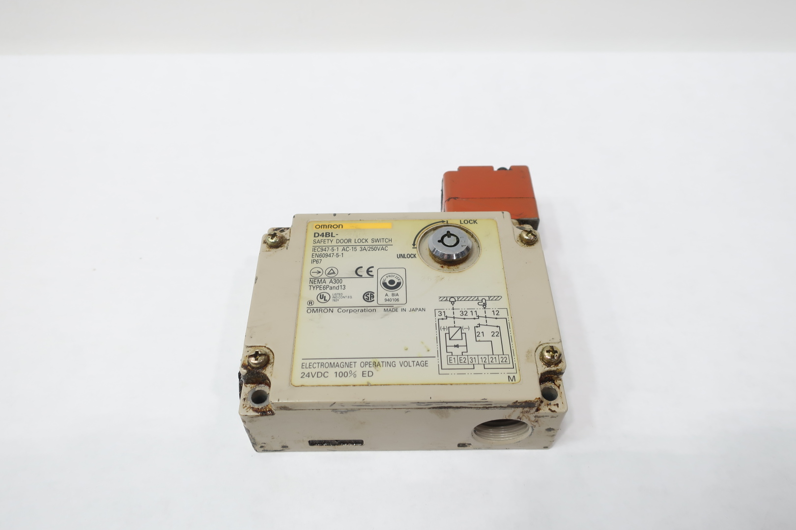 Omron D4BL-2DRA Safety Switch with Key Interlock — Interruttori e apparecchiature modulari