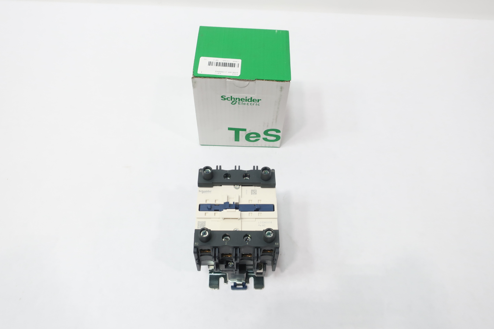 Schneider Electric LC1D80008G6 IEC contactor, TeSys Deca, nonreversing, 125A resistive, 4 pole, 2 NO and 2 NC, 120VAC 60Hz coil, open style — Elektronik & Leiterplatten