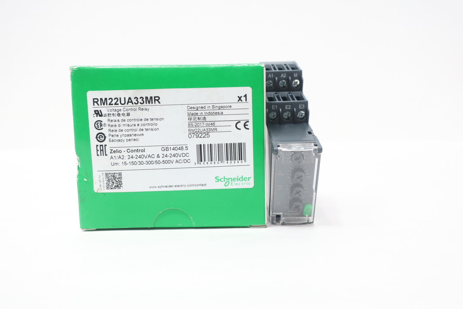 Schneider Electric RM22UA33MR voltage control relay, Harmony Control Relays, 8A, 2CO, overvoltage or undervoltage detection, 15…500V AC DC, 24…240V AC DC — Styczniki i przekaźniki