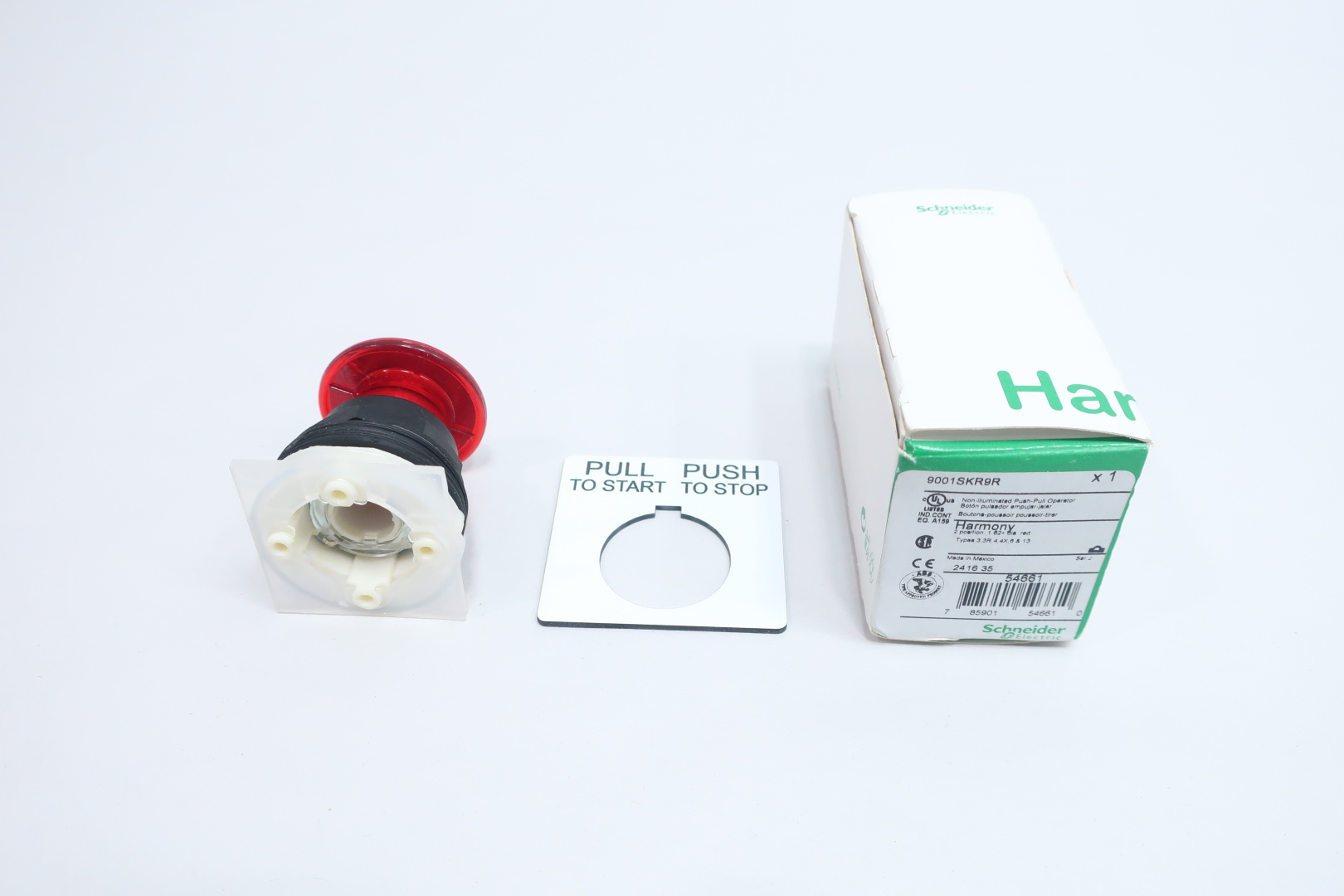 Schneider Electric 9001SKR9R 30mm Push Button, Type SK, push pull operator, red mushroom cap — Interruttori e apparecchiature modulari