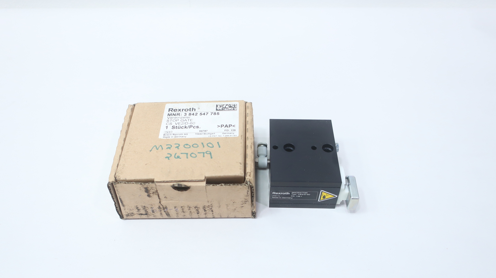 Bosch Rexroth 3842547785 Pneumatic Stop Gate VE 2/D-60 — Pneumatic & Hydraulic Cylinders