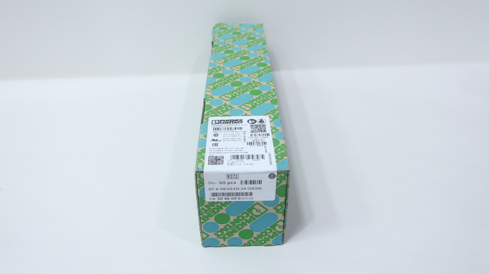 Phoenix Contact 3046090 UT 4-HESILED 24 (5X20) - Fuse modular terminal block — Terminal Blocks